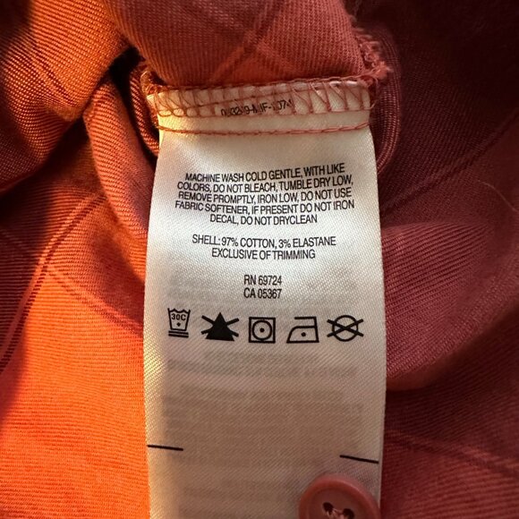 Columbia Pink Red Plaid Cotton Blend Long Sleeve Button Up Womens Large - Picture 5 of 6